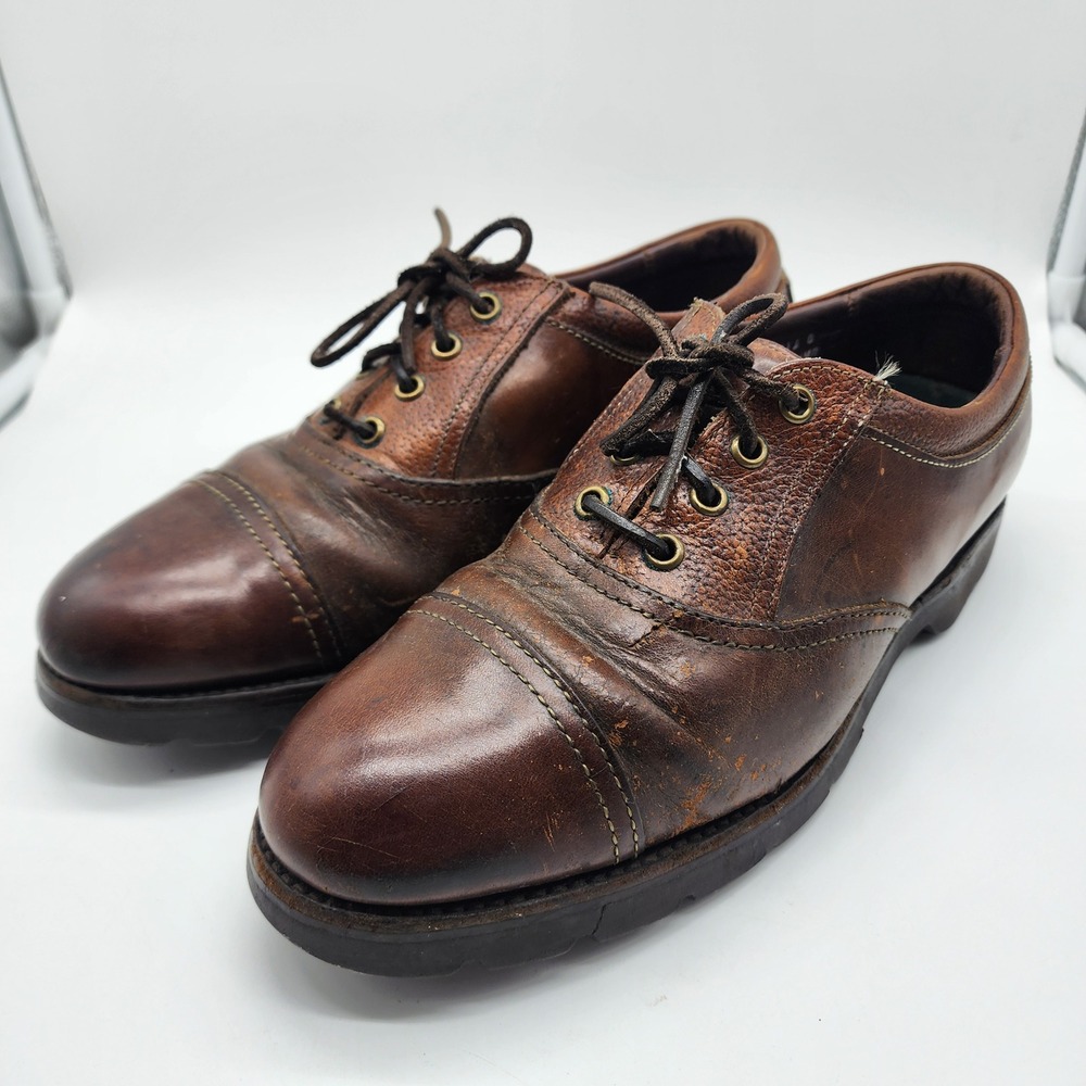 Allen Edmonds Comfort Casuals Cap Toe Derby Shoes Men 8.5 D Brown Leather USA